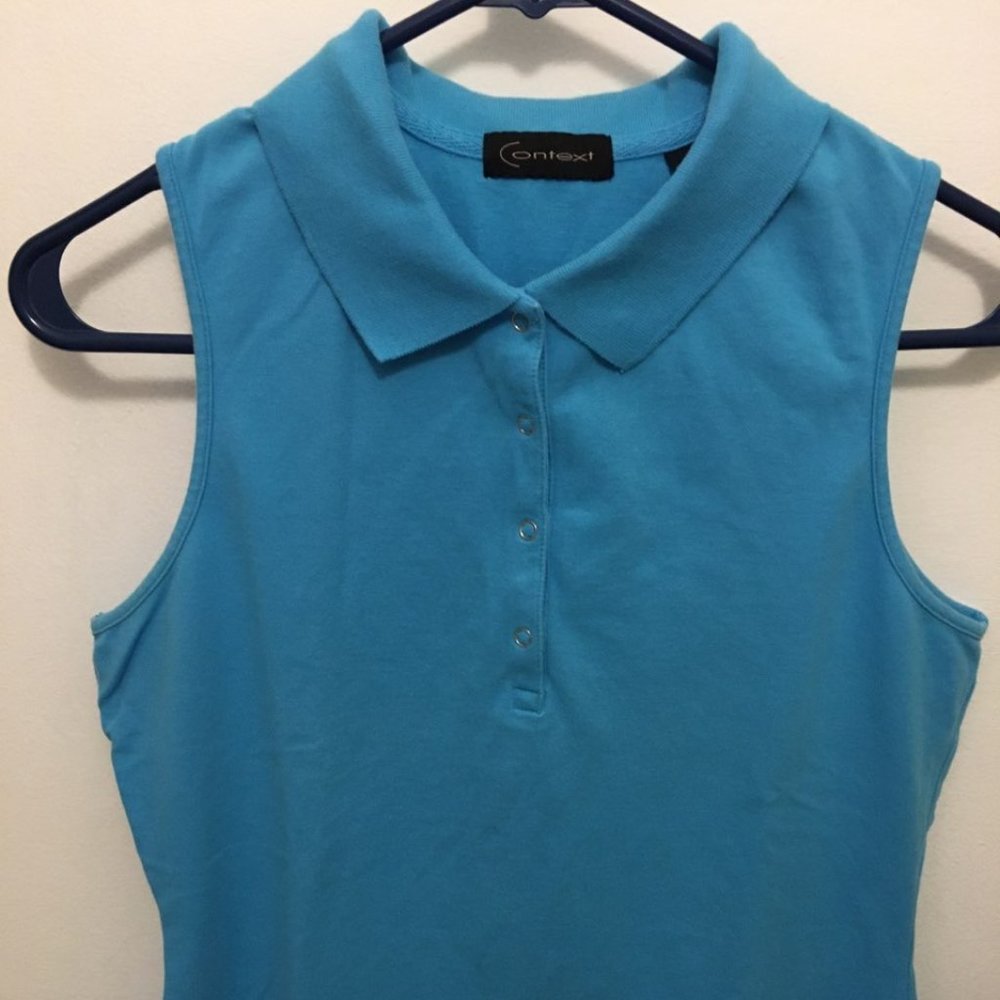 Context Blue Sleeveless Polo - Size M